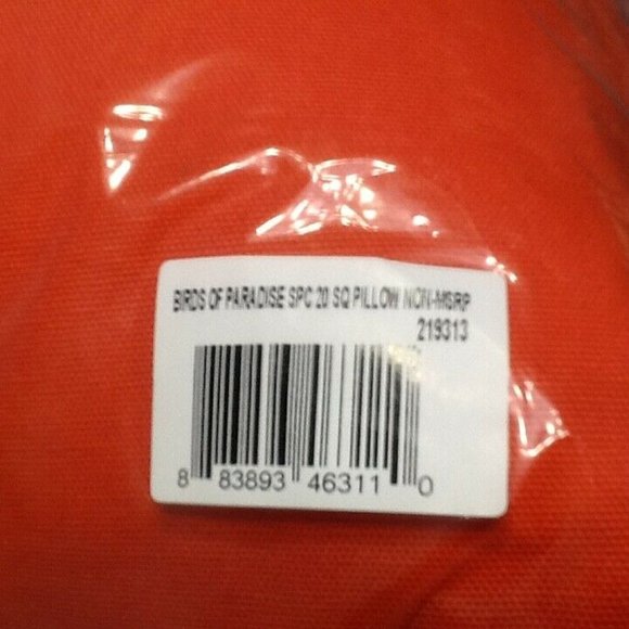 new 20-inch Square Tommy Bahama Embroidered BIRDS OF PARADISE Accent Pillow - Picture 4 of 7